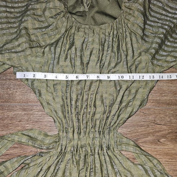 Moon River Womens Plaid Green Mini Dress,w Back Cutouts SZ M - Picture 12 of 16